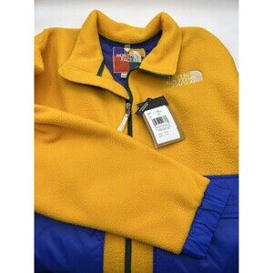 NWT Mens The North Face COLOR BLOCK Full Zip Soft Fleece Jacket‎ RARE - Gold